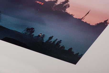 Silhouette of a group of people standing out in nature printed on BreathingColor's Vibrance Gloss Photo Paper